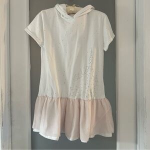 Disney Parks White & Pink short sleeve sweatshirt w sparkles-Girls XL